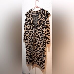 Torrid Leopard Print Long Sweater Coat